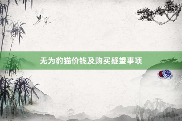 无为豹猫价钱及购买疑望事项